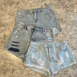 Bundle of 3 Large Shein Jean shorts - new w/o tags